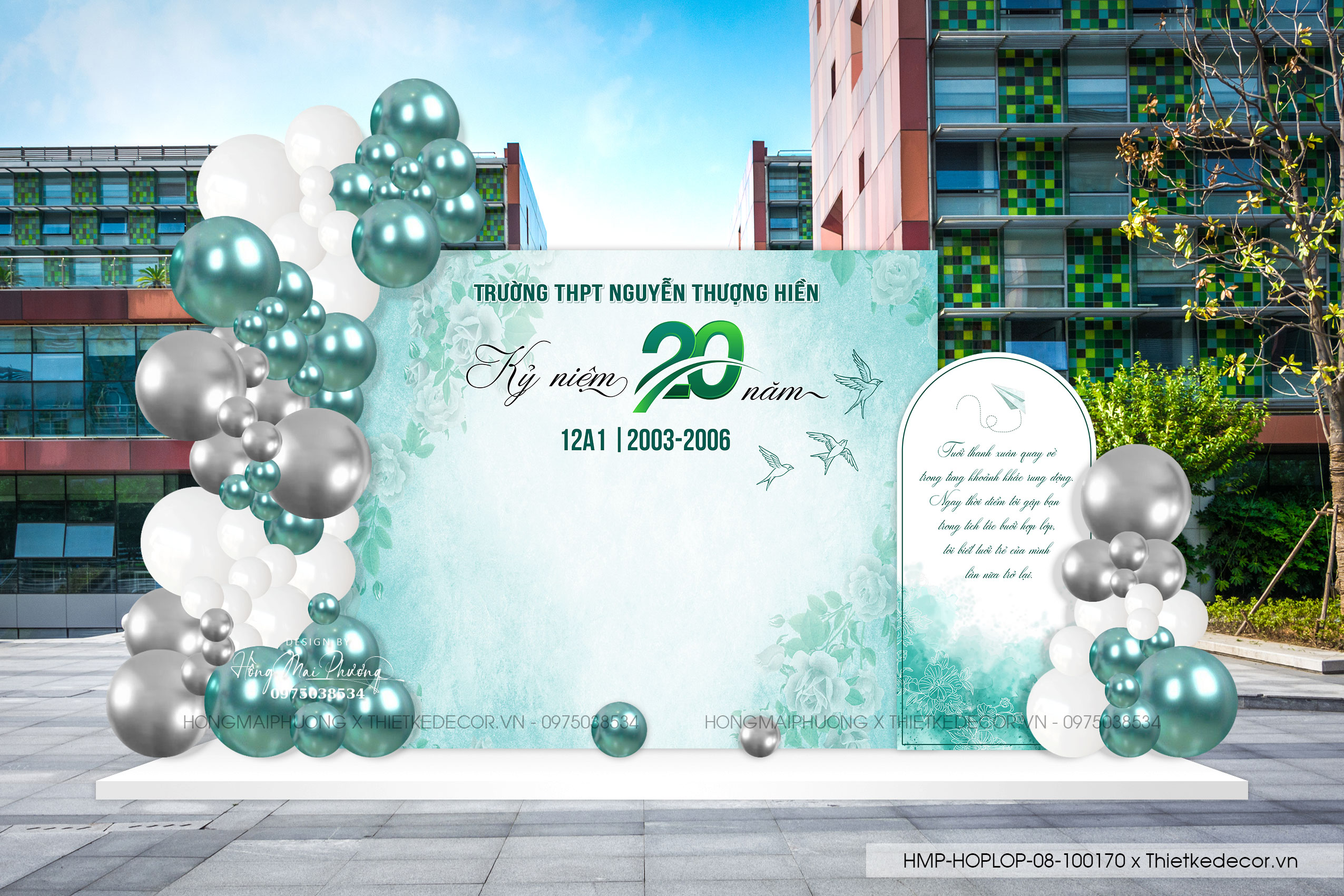 File thiết kế trang trí background Họp lớp Họp khóa, kỷ niệm ngày về trường mix bong bóng